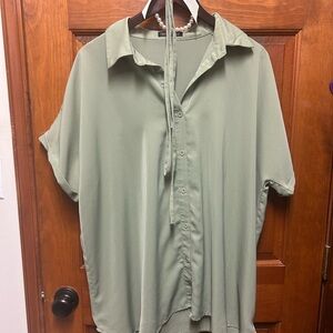 SHEIN Maternity Light Green Button Down Shirt
